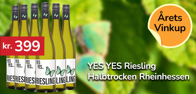 YES YES Riesling Halbtrocken Rheinhessen 2023 - Kassekøb 6 flasker